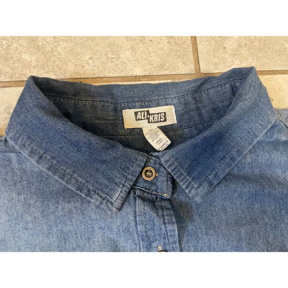 Ali & Kris Womens Shirt Size 1x Cowgirl Western Blue Denim Pockets - Picture 6 of 8